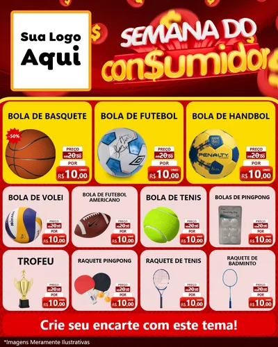Modelo de Rede Social para Feed Instagram com o tema Semana do Consumidor para Artigos Esportivos