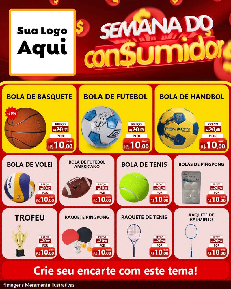 Modelo de Rede Social para Feed Instagram com o tema Semana do Consumidor para Artigos Esportivos