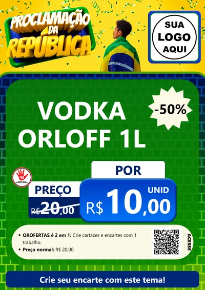 Modelo de Cartaz para Cartaz A4 Vertical com o tema Proclamação da República para Distribuidora de bebidas