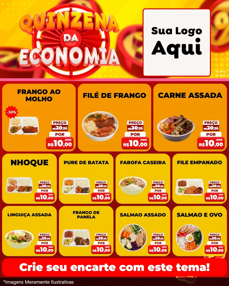 Modelo de Rede Social para Feed Instagram com o tema Quinzena Da Economia para Restaurante