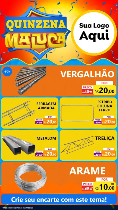 Modelo de TV para TV Vertical com o tema Quinzena Maluca para Ferragens