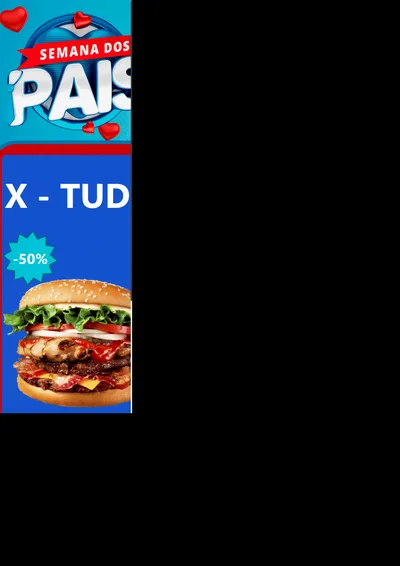 Modelo de Encarte para Encarte A4 Vertical com o tema Semana Dos Pais para Hamburgueria
