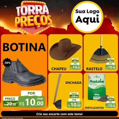 Modelo de Rede Social para Feed Facebook com o tema Torra Preços para Agropecuária