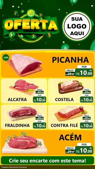 Modelo de TV para TV Vertical com o tema Oferta para Açougue