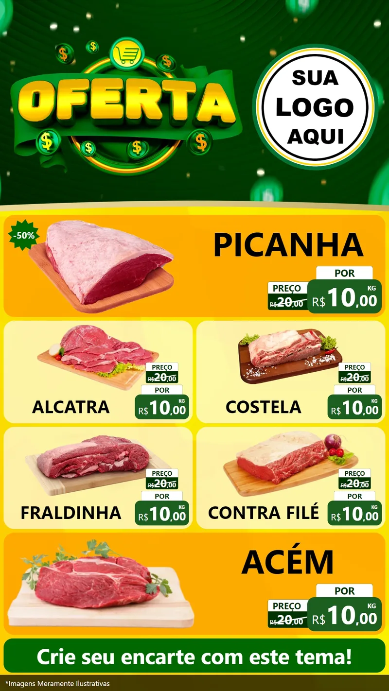 Modelo de TV para TV Vertical com o tema Oferta para Açougue