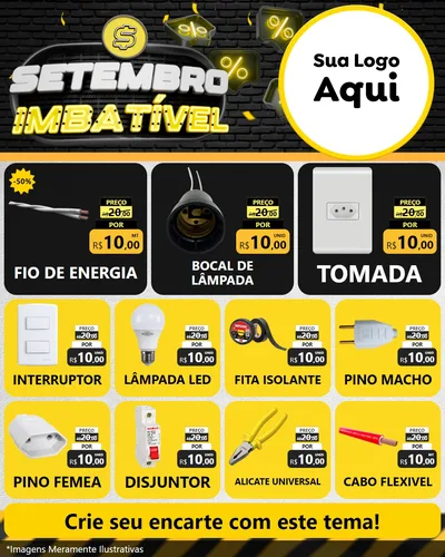Modelo de Rede Social para Feed Instagram com o tema Setembro Imbatível para Materiais Elétricos