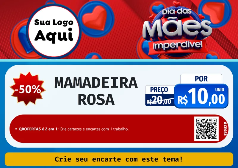 Modelo de Cartaz para Cartaz A4 Horizontal com o tema Dia Das Mães Imperdível para Bebês