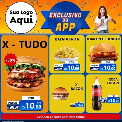 Modelo de Rede Social para Feed Facebook com o tema Exclusivo do Aplicativo para Hamburgueria