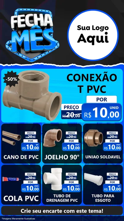 Modelo de Rede Social para Stories com o tema Fecha Mês para Tubos e conexões