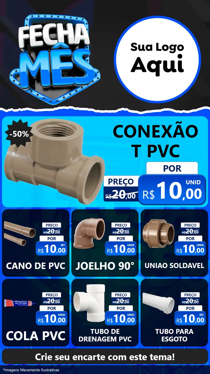 Modelo de Rede Social para Stories com o tema Fecha Mês para Tubos e conexões