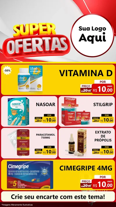 Modelo de TV para TV Vertical com o tema Super Ofertas para Farmácia