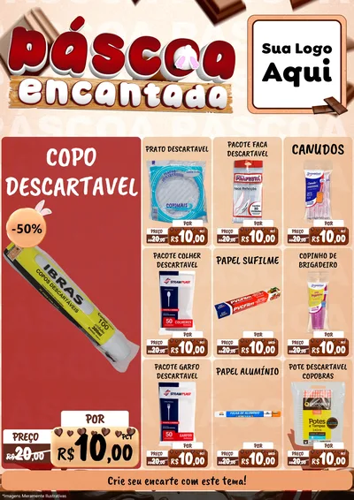 Modelo de Encarte para Encarte A4 Vertical com o tema Páscoa Encantada para Embalagens