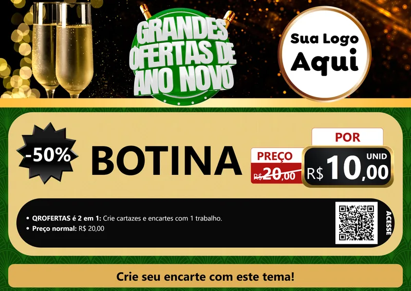 Modelo de Cartaz para Cartaz A4 Horizontal com o tema Grandes Ofertas de Ano Novo para Agropecuária