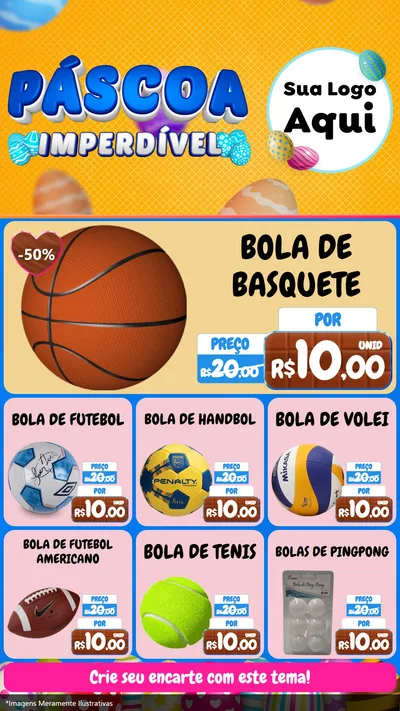 Modelo de Rede Social para Stories com o tema Páscoa Imperdível para Artigos Esportivos