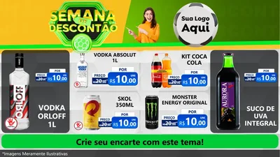 Modelo de TV para TV Horizontal com o tema Semana de Descontão - Copa para Distribuidora de bebidas