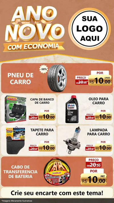 Modelo de TV para TV Vertical com o tema Ano Novo Com Economia para Auto peças