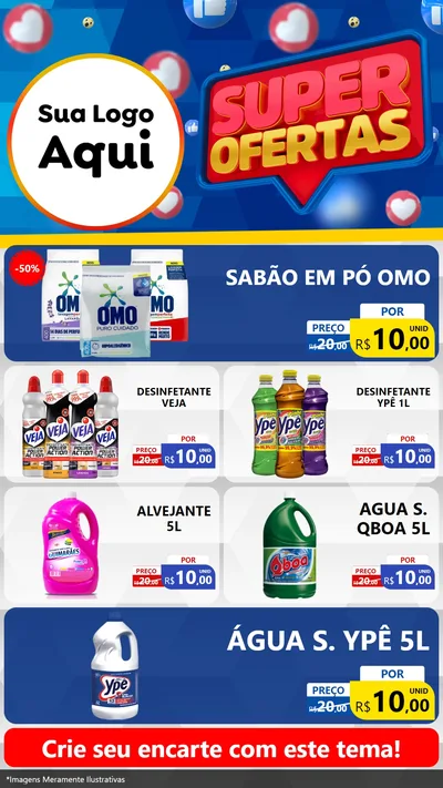 Modelo de TV para TV Vertical com o tema Super Ofertas para Produtos de Limpeza