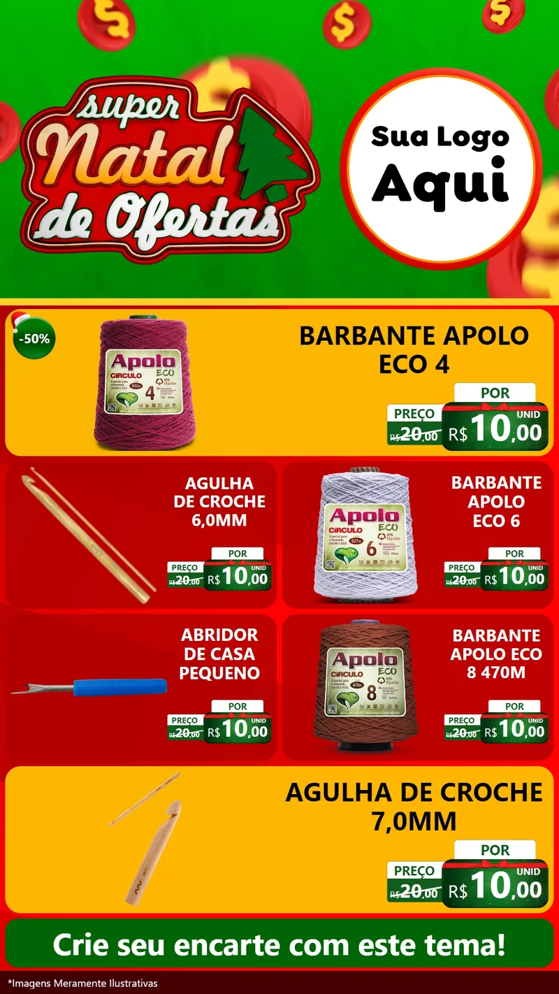 Modelo de TV para TV Vertical com o tema Super Natal de Ofertas para Armarinho e Aviamentos
