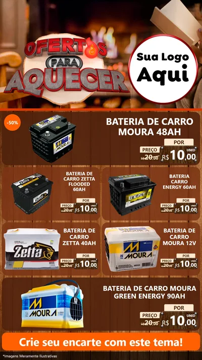 Modelo de TV para TV Vertical com o tema Ofertas Para Aquecer para Baterias Elétricas