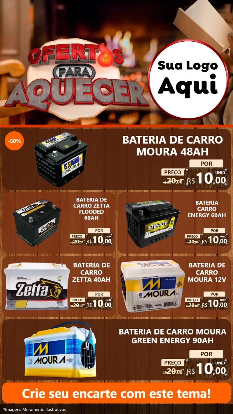 Modelo de TV para TV Vertical com o tema Ofertas Para Aquecer para Baterias Elétricas