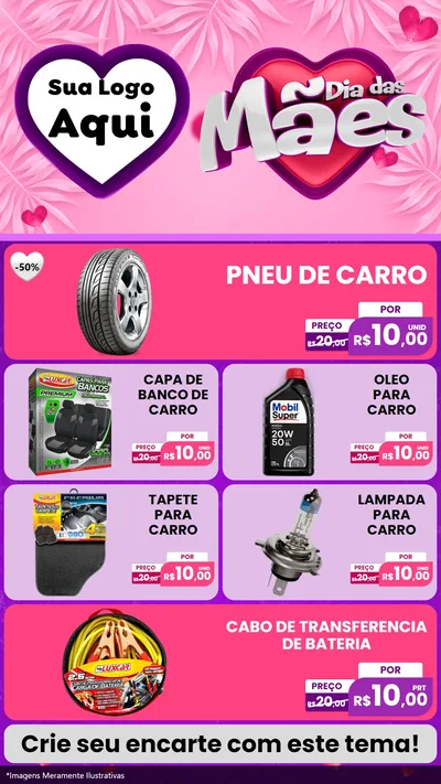 Modelo de TV para TV Vertical com o tema Dia das Mães para Auto peças