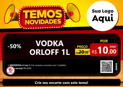 Modelo de Cartaz para Cartaz A4 Horizontal com o tema Temos Novidades para Distribuidora de bebidas