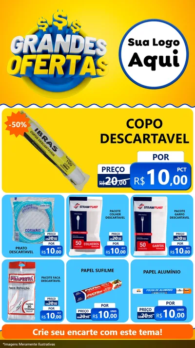 Modelo de Rede Social para Stories com o tema Grandes Ofertas para Embalagens
