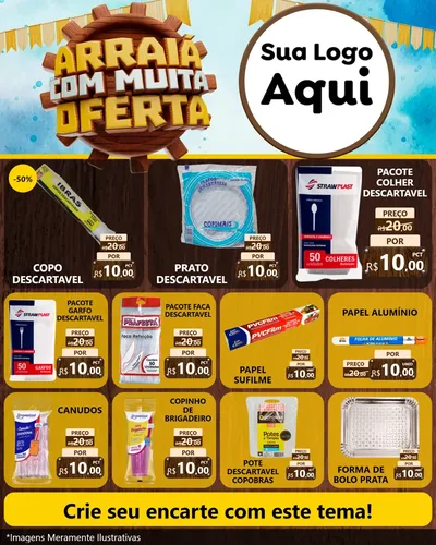 Modelo de Rede Social para Feed Instagram com o tema Ofertas de São João - Junina para Embalagens