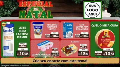 Modelo de TV para TV Horizontal com o tema Especial de Natal para Frios e Laticínios
