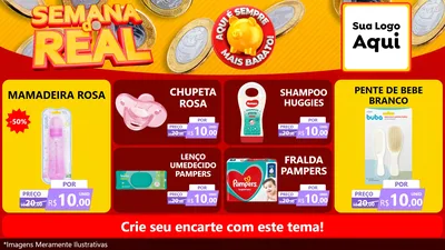 Modelo de TV para TV Horizontal com o tema Semana do Real para Bebês