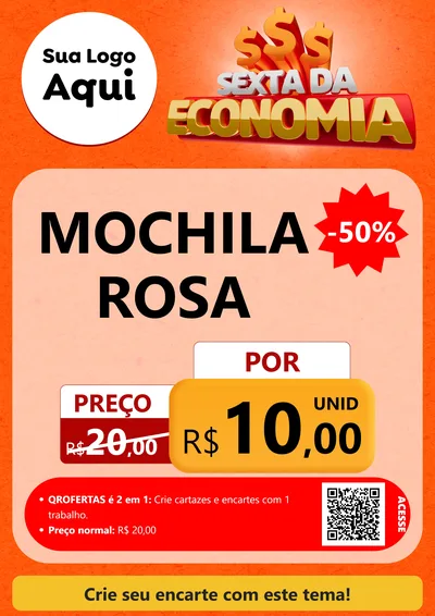 Modelo de Cartaz para Cartaz A4 Vertical com o tema Sexta da Economia para Papelaria
