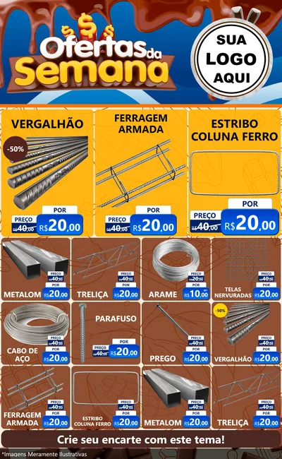 Modelo de Encarte para Encarte Grande com o tema Ofertas da Semana - Páscoa para Ferragens
