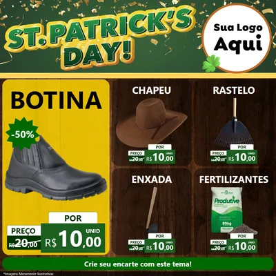 Modelo de Rede Social para Feed Facebook com o tema St Patriks Day para Agropecuária