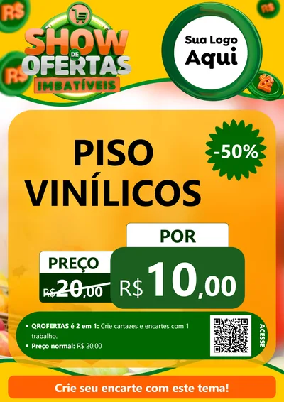 Modelo de Cartaz para Cartaz A4 Vertical com o tema Show de Ofertas Imbatíveis para Material para Construção