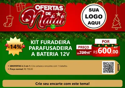 Modelo de Cartaz para Cartaz A4 Horizontal com o tema Ofertas de Natal para Maquinas e Ferramentas
