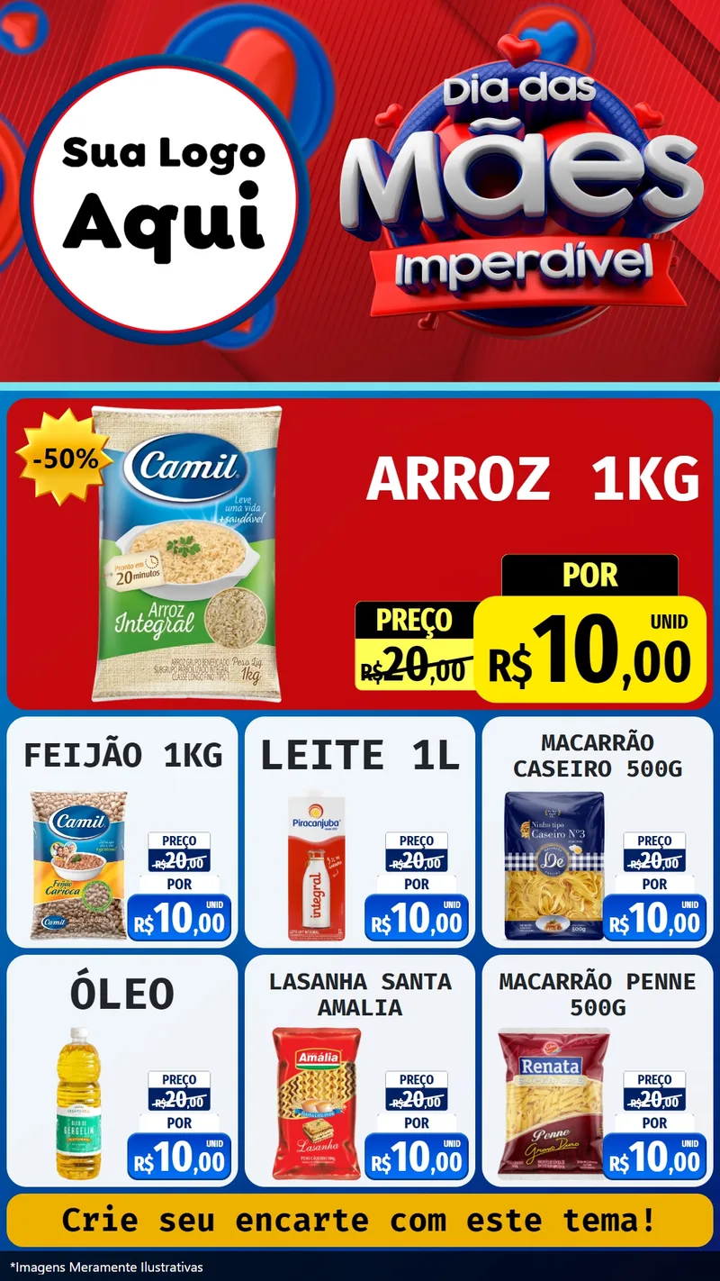 Modelo de Rede Social para Stories com o tema Dia Das Mães Imperdível para Supermercado