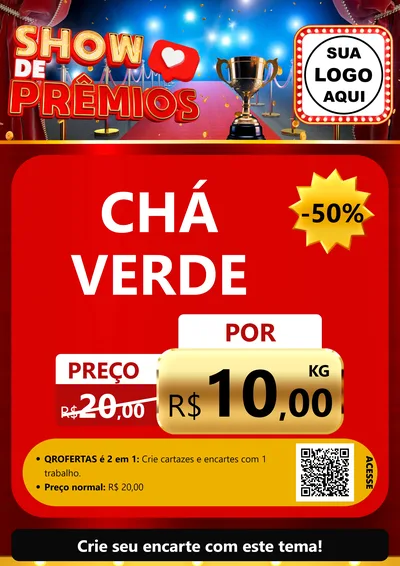 Modelo de Cartaz para Cartaz A4 Vertical com o tema Show de Prêmios para Produtos Naturais