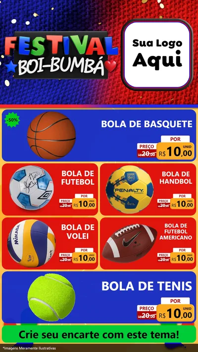Modelo de TV para TV Vertical com o tema Festival Boi-Bumbá para Artigos Esportivos