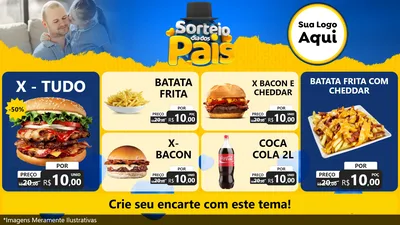 Modelo de TV para TV Horizontal com o tema Sorteio Dia Dos Pais para Hamburgueria