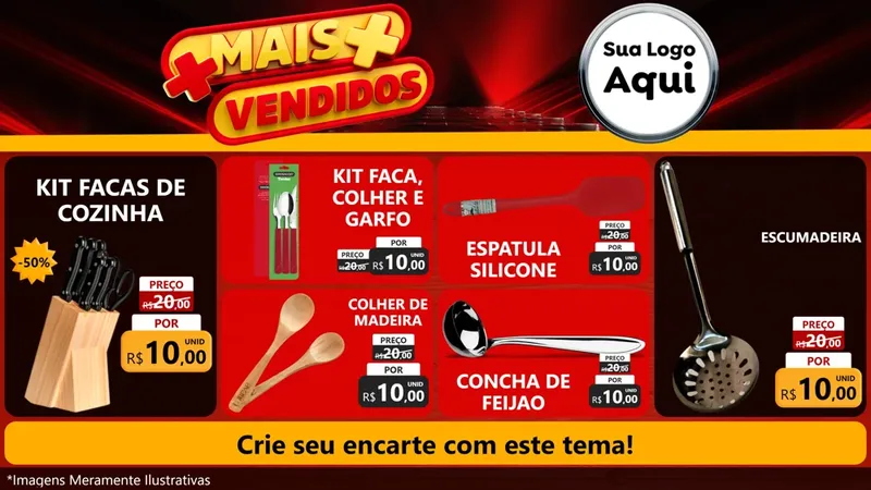 Modelo de TV para TV Horizontal com o tema Mais Vendidos para Utilidades Domésticas