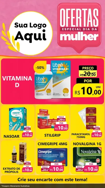 Modelo de Rede Social para Stories com o tema Ofertas - Especial Dia Das Mulheres para Farmácia