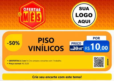 Modelo de Cartaz para Cartaz A4 Horizontal com o tema Ofertas do Mês para Material para Construção