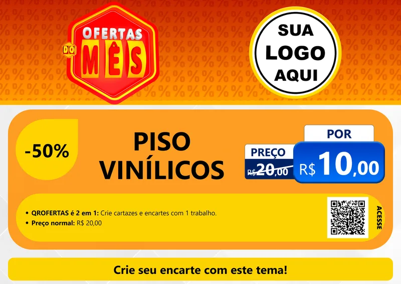 Modelo de Cartaz para Cartaz A4 Horizontal com o tema Ofertas do Mês para Material para Construção