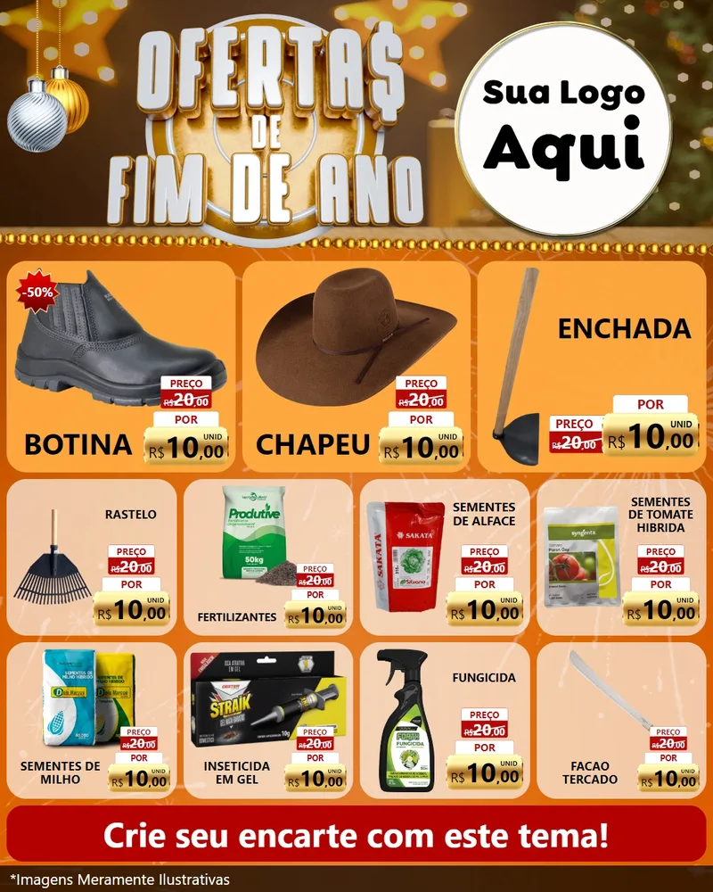 Modelo de Rede Social para Feed Instagram com o tema Ofertas de Fim de Ano para Agropecuária