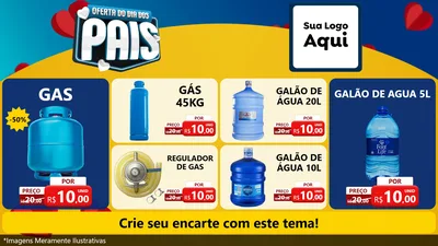 Modelo de TV para TV Horizontal com o tema Oferta Do Dia Dos Pais para Água e gás