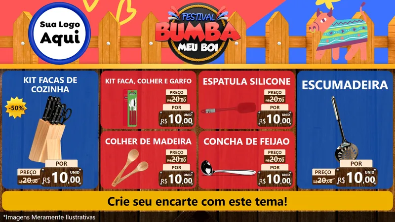 Modelo de TV para TV Horizontal com o tema Festival Bumba Meu Boi para Utilidades Domésticas