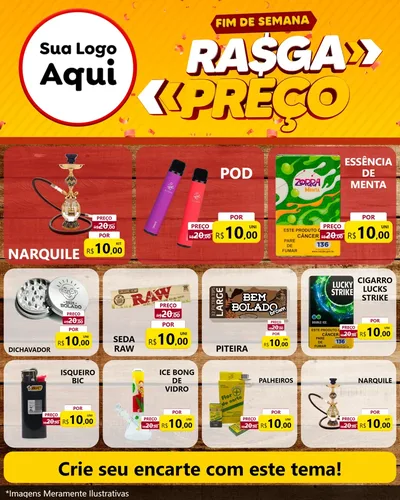 Modelo de Rede Social para Feed Instagram com o tema Fim de Semana Rasga Preços para Tabacaria