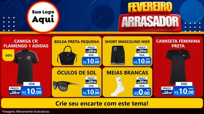 Modelo de TV para TV Horizontal com o tema Fevereiro Arrasador para Roupas e acessórios