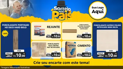Modelo de TV para TV Horizontal com o tema Sorteio Dia Dos Pais para Pisos e revestimentos