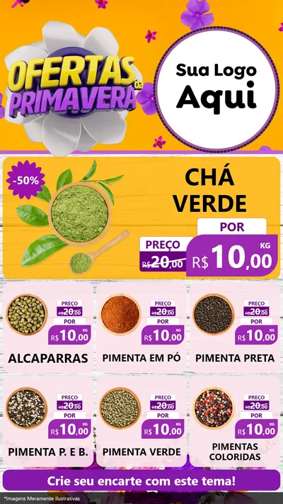 Modelo de Rede Social para Stories com o tema Ofertas Da Primavera para Produtos Naturais